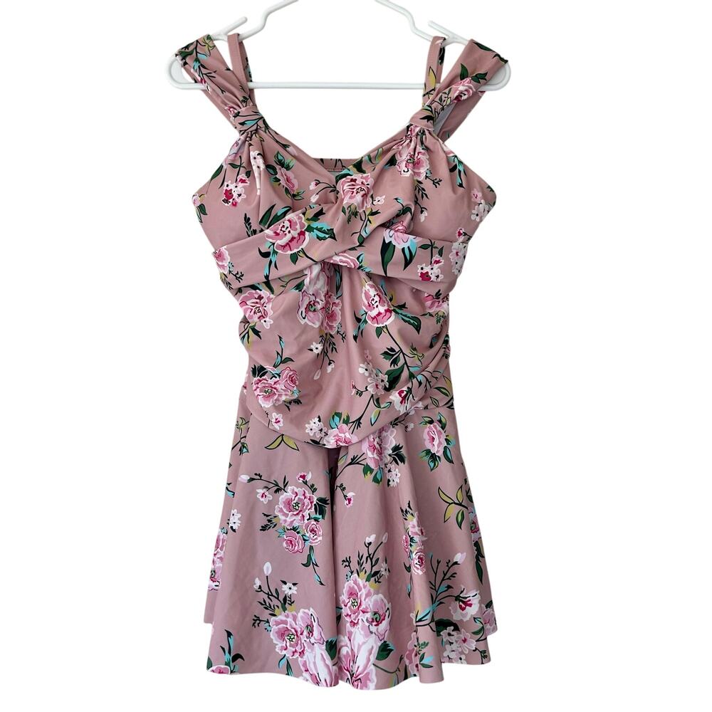 New Grace Karin Floral One Piece Swimsuit Pink Ruched Tummy Control Swimdress 14